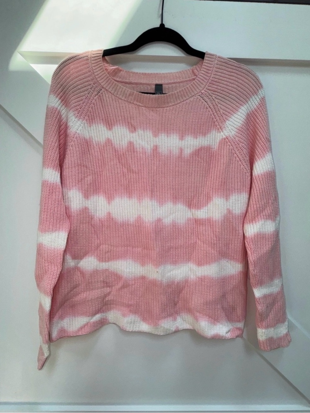 Alya Pink & White Tie-Dye Crewneck Sweater